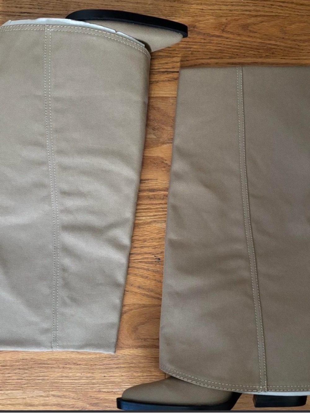 Zara Knee-High Heeled Boots in Taupe